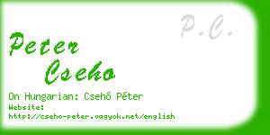 peter cseho business card
