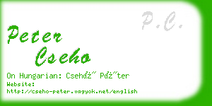 peter cseho business card